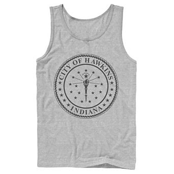 Men's Netflix Stranger Things City Of Hawkins Indiana Seal Tank Top