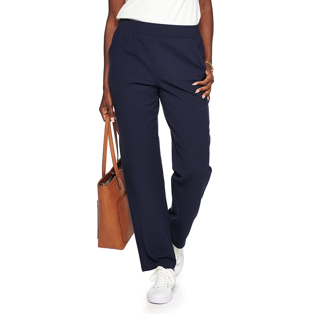 パンツ BARROW Women Straight Pants 034076 WHITE Women's Croft & Barrow® Classic Pull-On Straight Leg Pants