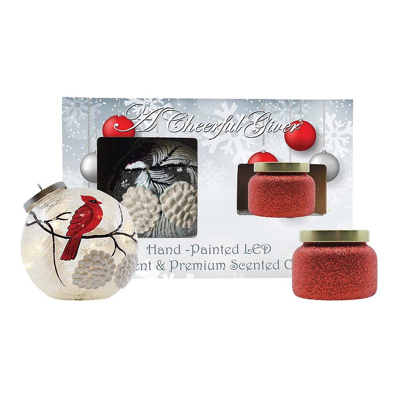 18950516 A Cheerful Giver Cardinal Ornament & Candle Gift S sku 18950516