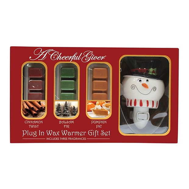 A Cheerful Giver Snowman Outlet Wax Melt Warmer & Wax Melts Gift Set