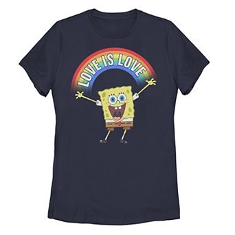 Juniors' SpongeBob SquarePants Pride Love Is Love Rainbow Tee