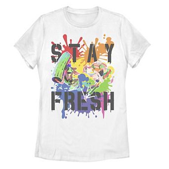 Juniors' Splatoon Pride Stay Fresh Rainbow Paint Splat Tee