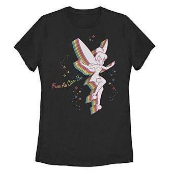 Disney's Tinker Bell Free As Can Be Rainbow Silhouette Juniors' Graphic Tee