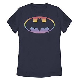 Juniors' DC Comics Pride Batman Rainbow Gradient Logo Tee