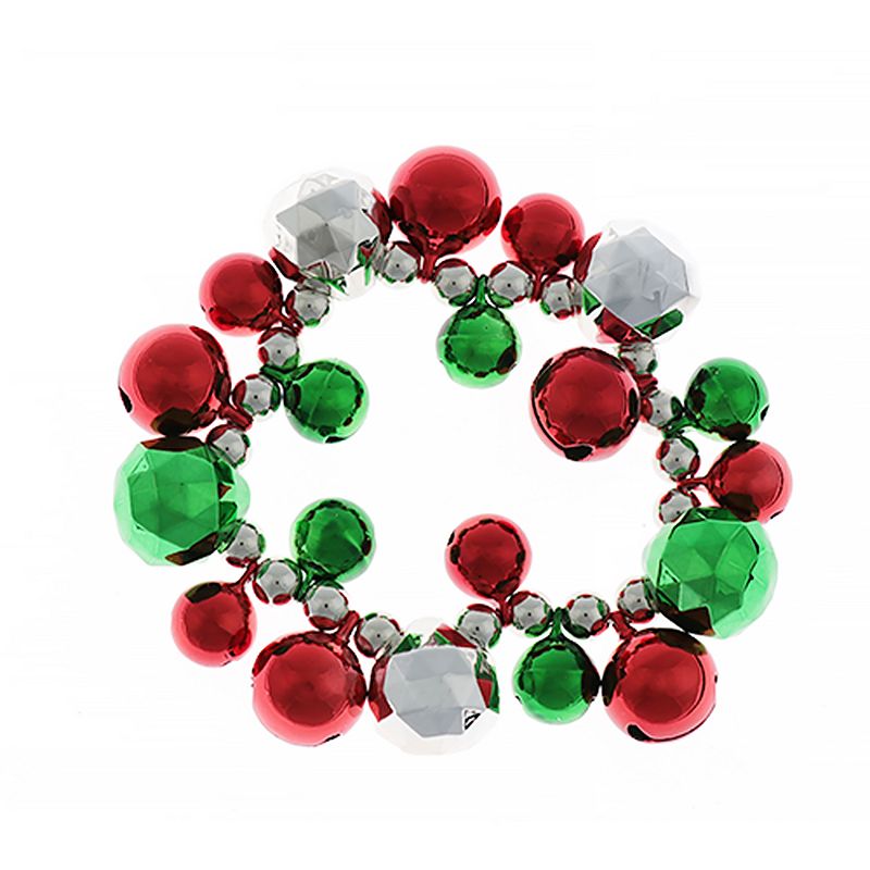HOLIDAY Red & Green Bells Stretch Bracelet, Womens