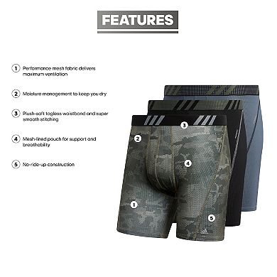 Men's adidas Performance 3-Pack Long Boxer Briefs