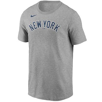 Men's Nike Derek Jeter Gray New York Yankees Name & Number T-Shirt
