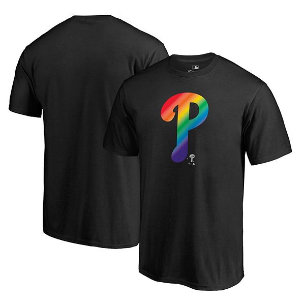 Men's Fanatics Branded Black Philadelphia Phillies Pride Logo T-Shirt