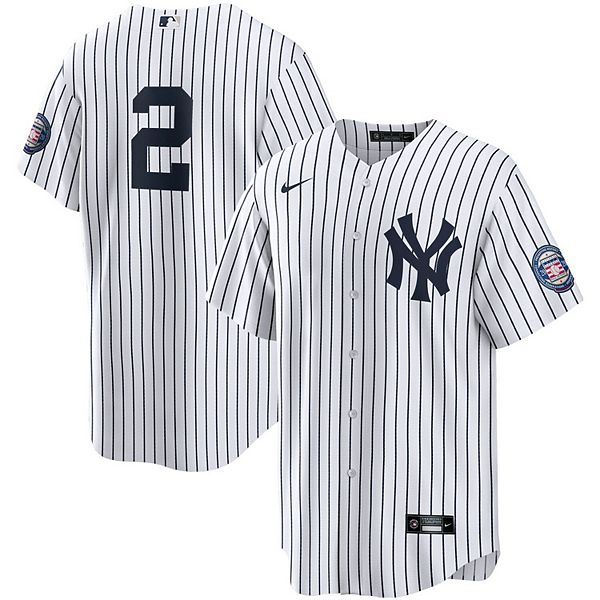 Men's Nike Derek Jeter White/Navy New York Yankees 2020 Hall of Fame  Induction Replica Jersey