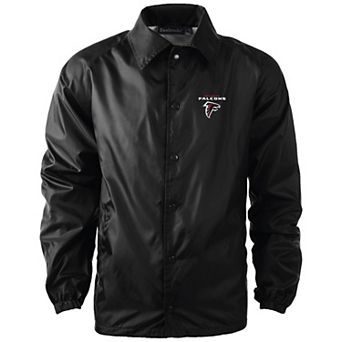 Men's Black Atlanta Falcons Coaches Classic Raglan Full-Snap Windbreaker Jacket