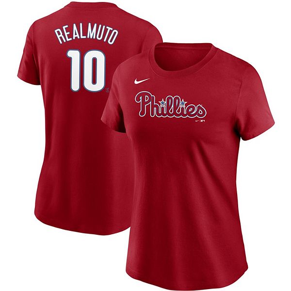 Women's Nike JT Realmuto Red Philadelphia Phillies Name & Number T-Shirt