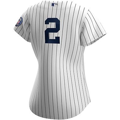 Women's Nike Derek Jeter White/Navy New York Yankees 2020 Hall of Fame Induction Replica Jersey