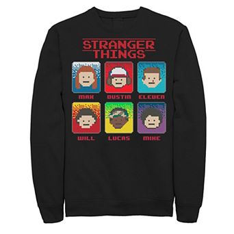 Men's Stranger Things Group Shot 8-Bit Box Up Sweatshirt