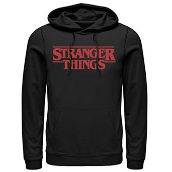 Men's Netflix Stranger Things Solid Logo Left Chest Hoodie