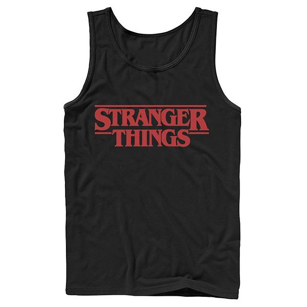 Men's Netflix Stranger Things Solid Logo Left Chest Tank Top