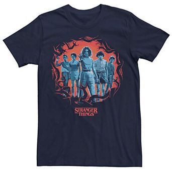 Men's Stranger Things Group Shot Demogorgon Framed Tee