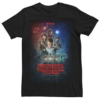 Men's Stranger Things Group Shot Illustrated Poster Tee