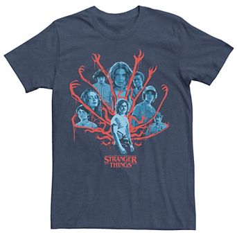 Men's Stranger Things Group Shot Demogorgon Arms Tee