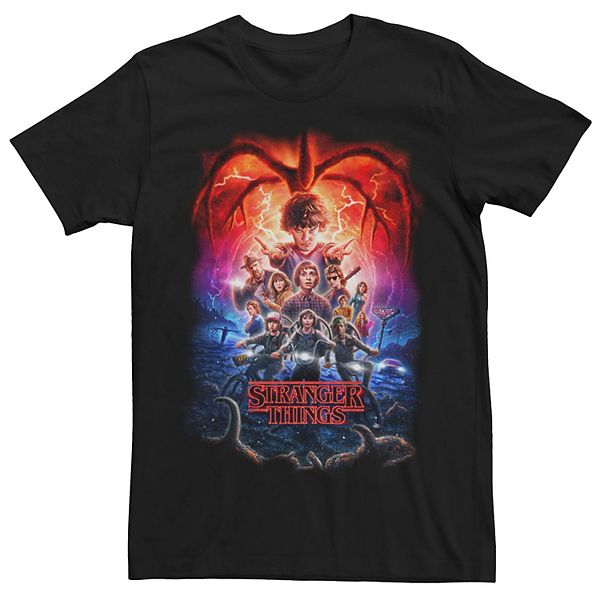 Men's Stranger Things Group Shot Poster Fade Tee