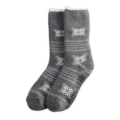 Women's Cuddl Duds® Cozy Snowflake Lounge Slipper Socks