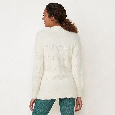 Women's LC Lauren Conrad Eyelash Scallop-Edge Tunic Sweater