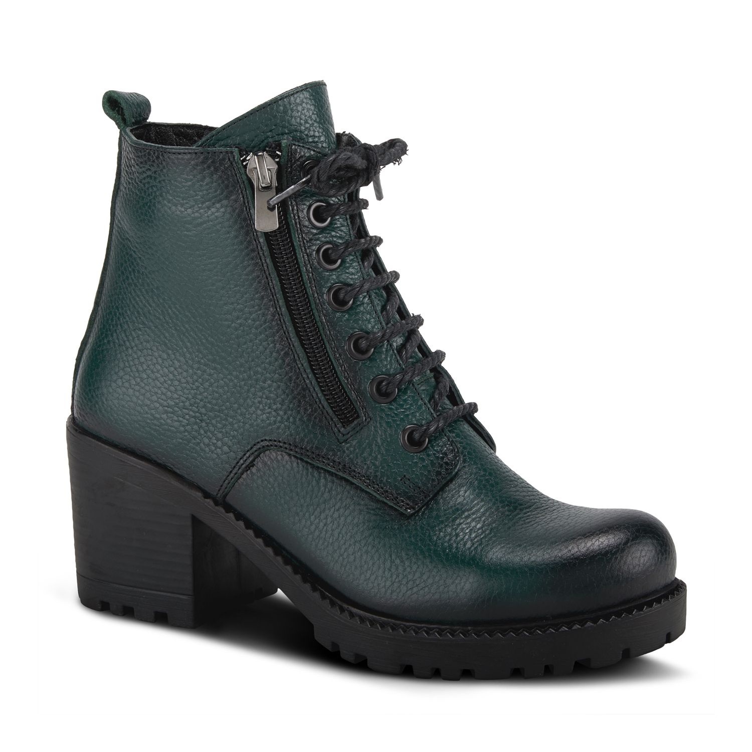 combat boots with high heel