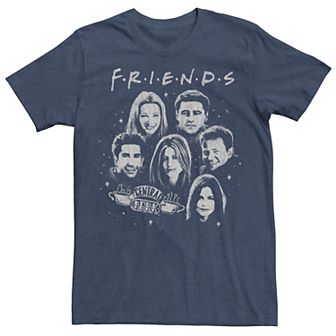 Men's Friends Floaring Heads Big Face Group Shot Tee