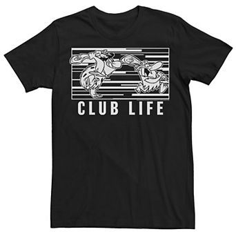 Men's Flinstones Club Life Black And White Poster Tee