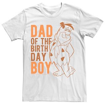 Men's Flinstone Fred Dad Of Birthday Boy Portrait Tee