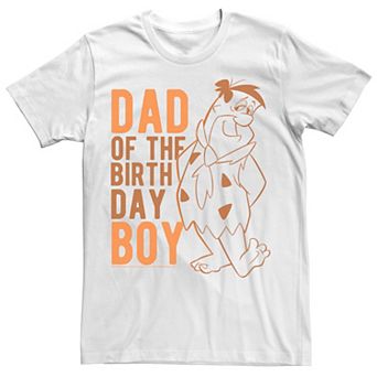 Men's Flinstone Fred Dad Of Birthday Boy Portrait Tee