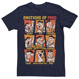Men's Flinstones Emotions Of Fred Boxed Up Panel Tee