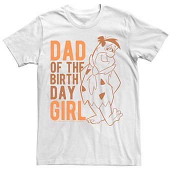 Men's Flinstones Fred Dad Of The Birthday Girl Text Tee
