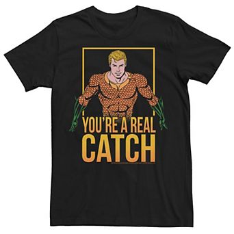 Men's DC Comics Valentine's Day Aquaman You're A Real Catch Tee