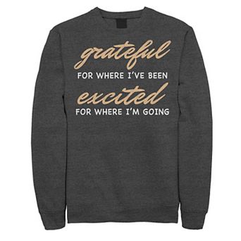 Men's Fifth Sun Grateful And Excited Quote Sweatshirt