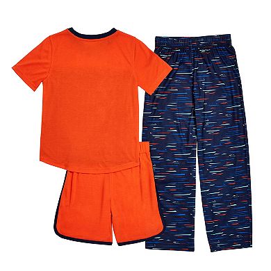 Boys 4-16 Cuddl Duds Top, Shorts & Pants Pajama Set