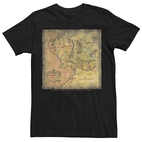 Men's The Lord Of The Rings Middle Earth Map Tee