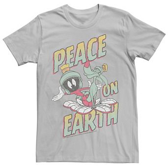 Men's Looney Tunes Marvin The Martian Space Peace On Earth Tee