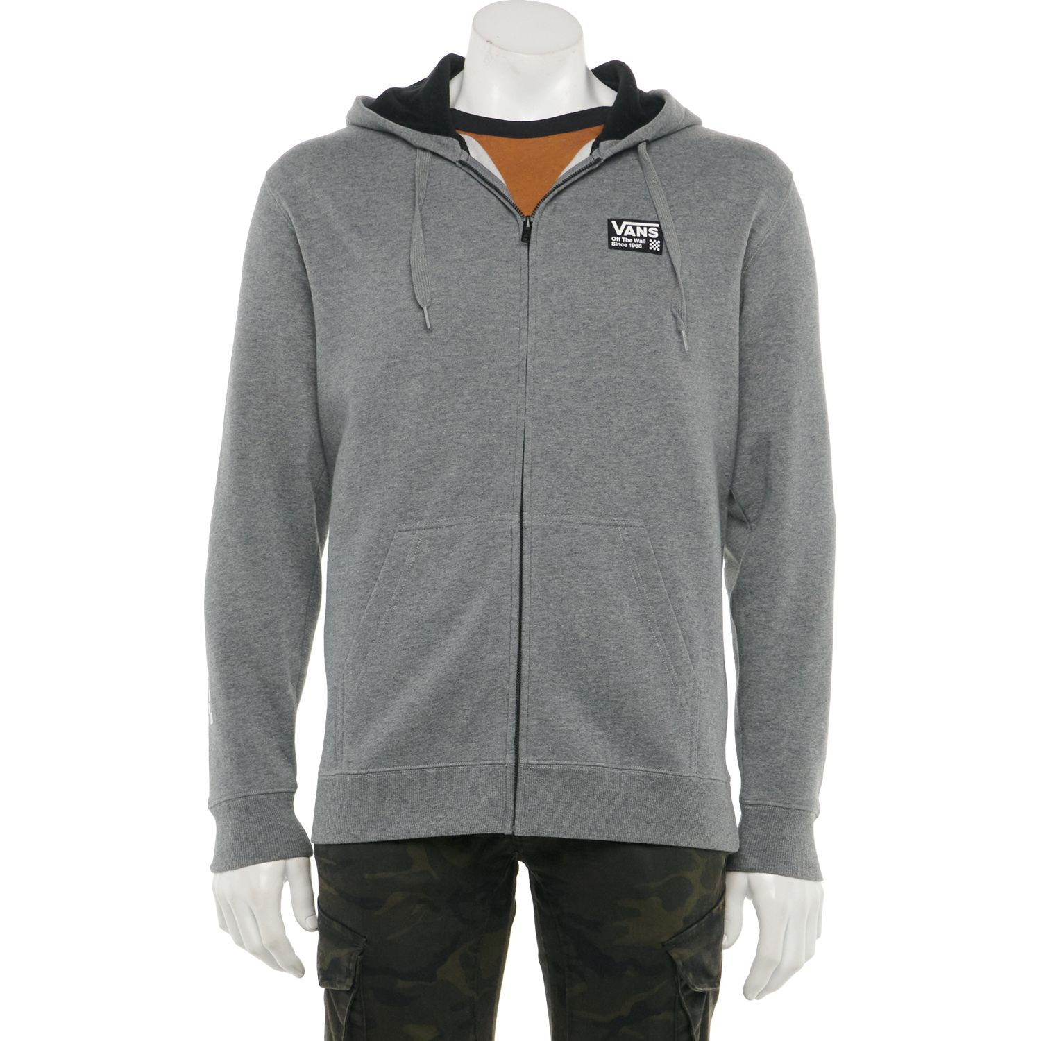 grey vans zip up hoodie