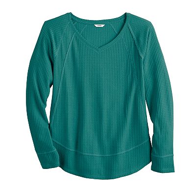 Women's Sonoma Goods For Life® Waffle Knit Long Sleeve Top