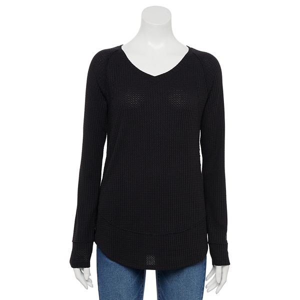 Women's Sonoma Goods For Life® Waffle Knit Long Sleeve Top