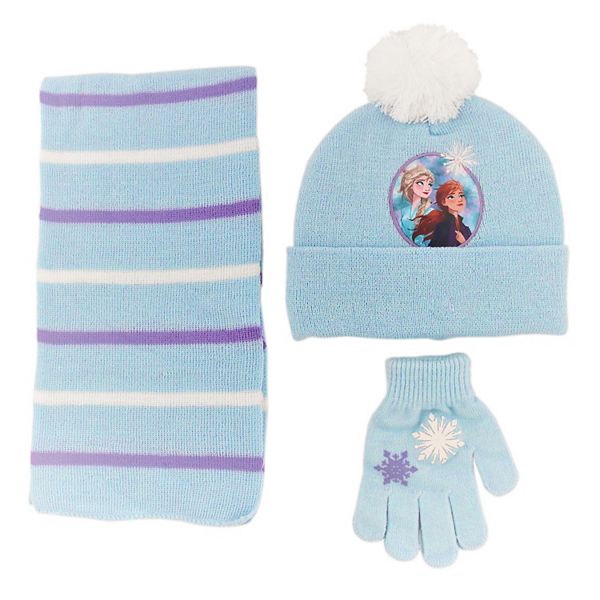Girls Disney's Frozen Olaf Hat with Touchscreen Gloves New Gray & Pink 