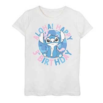 Disney's Lilo & Stitch Girls 7-16 Aloha 3rd Birthday Tee