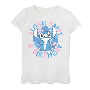 Disney's Lilo & Stitch Girls 7-16 Aloha 4th Birthday Tee