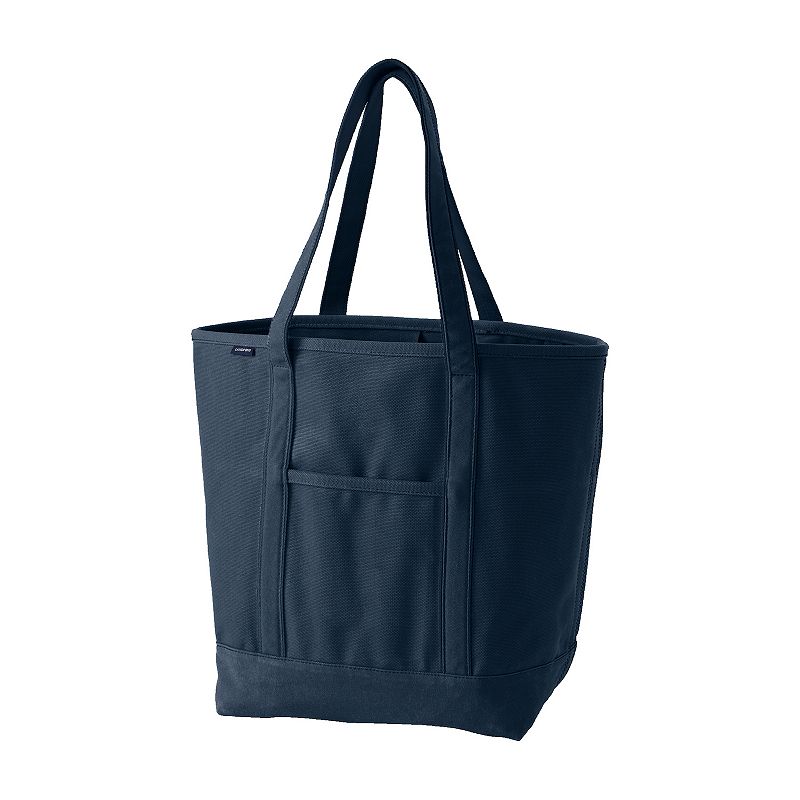 Lands' End Open Top Canvas Long Handle Large Tote Bag, Radiant Blue