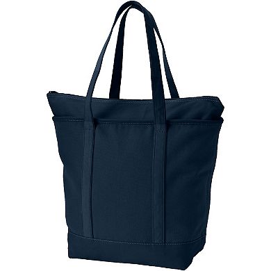 Lands' End Zip Top Canvas Tote Bag