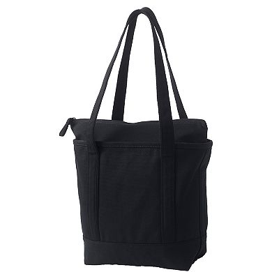 Lands' End Zip Top Canvas Tote Bag