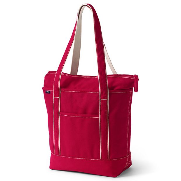 Lands' End Zip Top Canvas Tote Bag