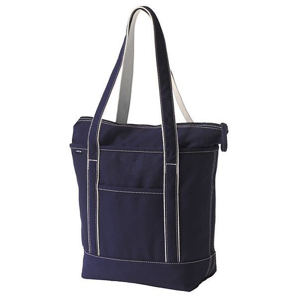 Lands' End Zip Top Canvas Tote Bag