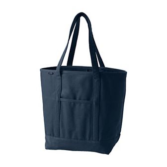 Lands' End Open Top Canvas Long Handle Medium Tote Bag