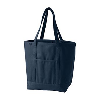 Lands' End Open Top Canvas Long Handle Medium Tote Bag